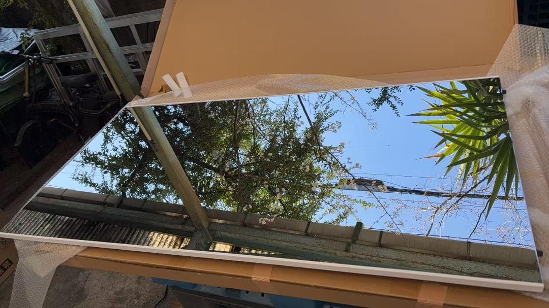 【美品】スタンドミラー 壁掛け出来る 割れない鏡 幅80x160cm 白色 2番