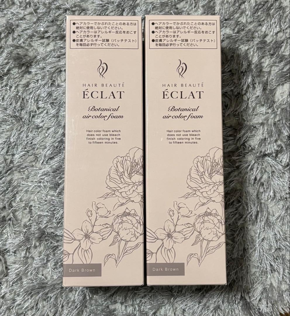 ヘアボーテエクラボタニカルエアカラーフォーム up ダークブラウン2本セット