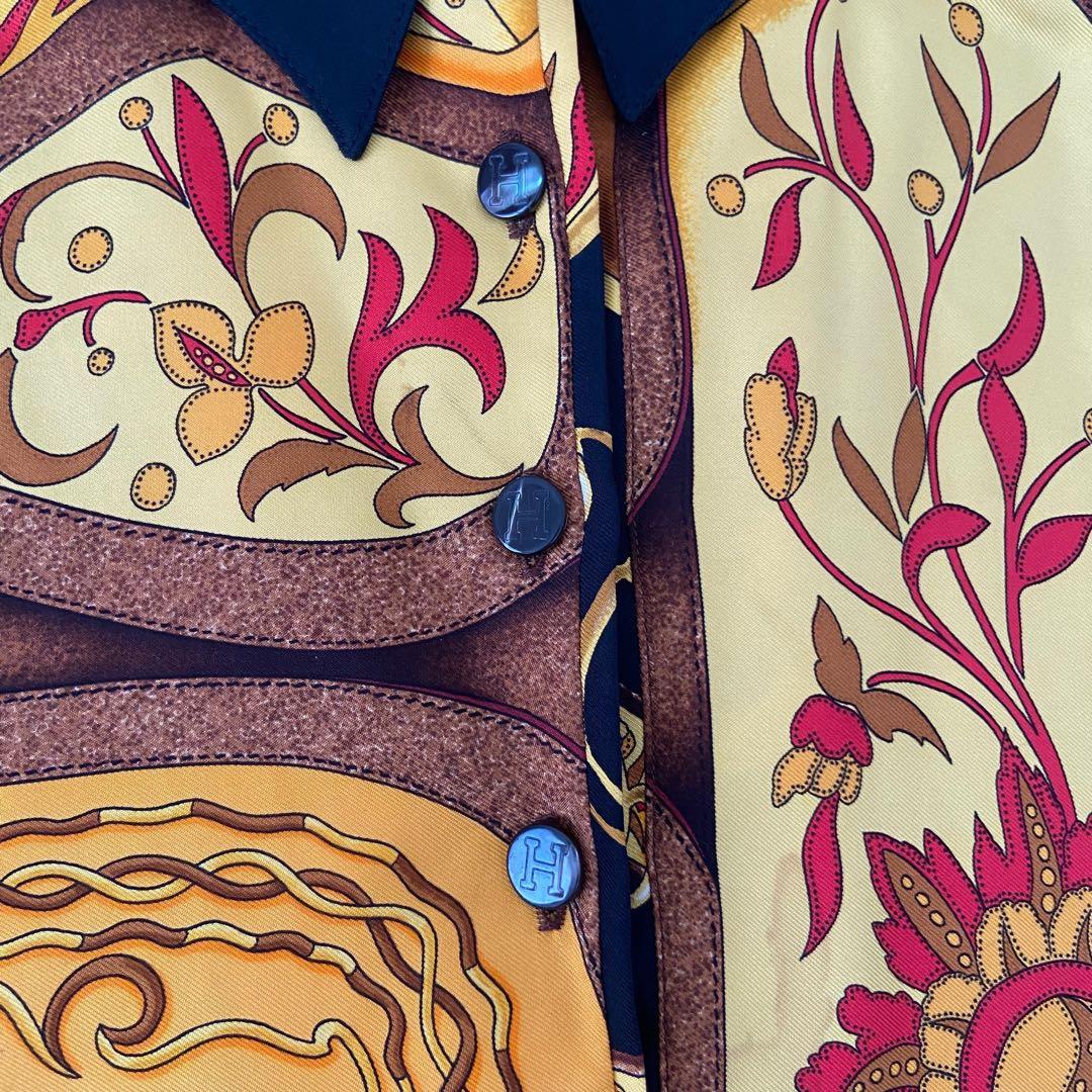 美品　HERMES Festival柄　スカーフ　馬具　シルク　ニット　カシミヤ