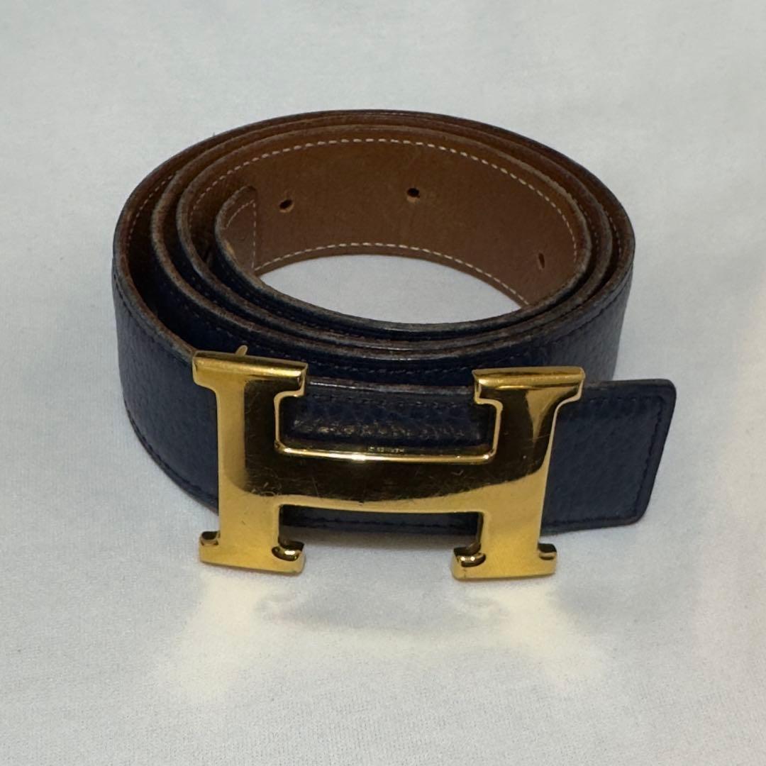 ネイビー エルメス ベルト コンスタンス ゴールド リバーシブル hermes