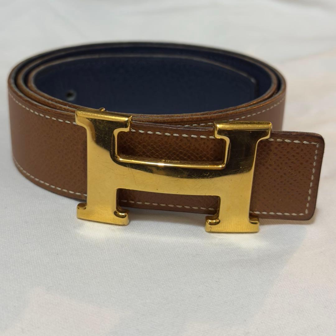 ネイビー エルメス ベルト コンスタンス ゴールド リバーシブル hermes
