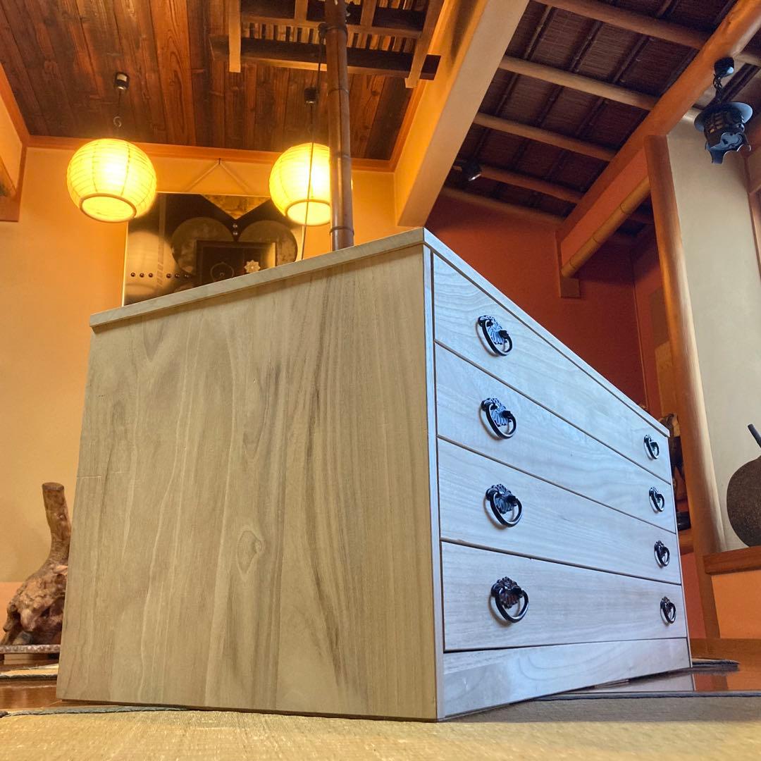 桐 引き出し 箪笥 衣装 ケース チェスト ４段 収納 和風 着物 衣類 木製