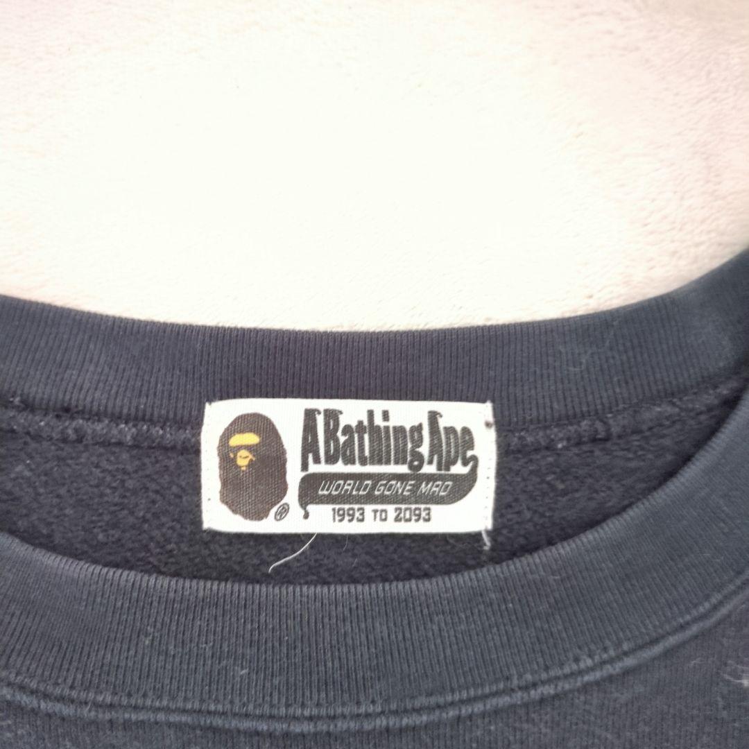 BATHING APE スウェット ブラック カレッジロゴ XL相当 エイプ