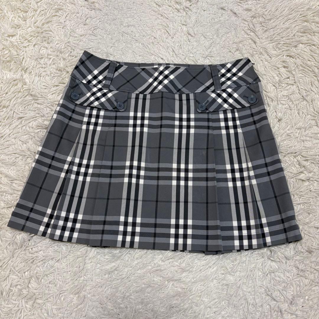 美品 13号 XL バーバリーゴルフ ノヴァチェック スカート グレー