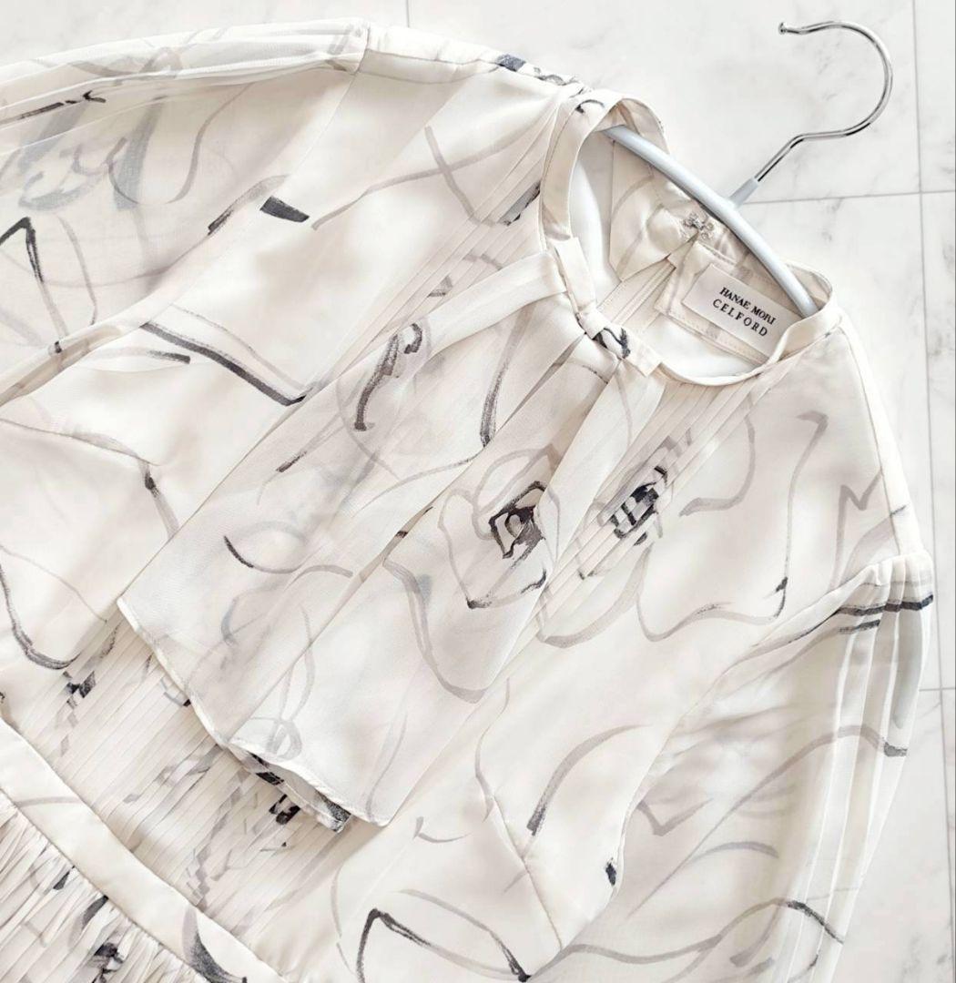 CELFORD×HANAEMORI 蝶ネクタイ付きプリーツワンピース