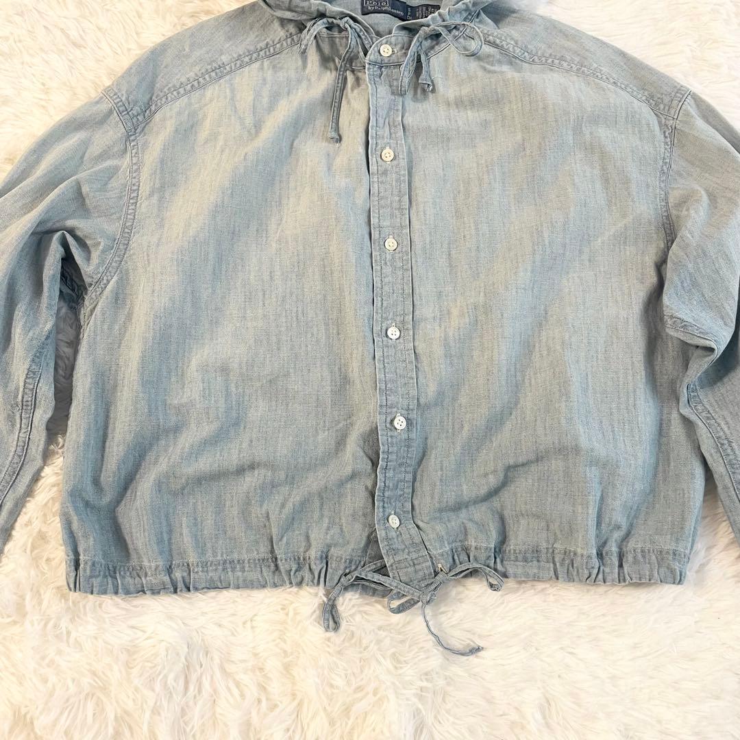ポロラルフローレン ドローストリングシャンブレー フーデッドシャツ 2WAY