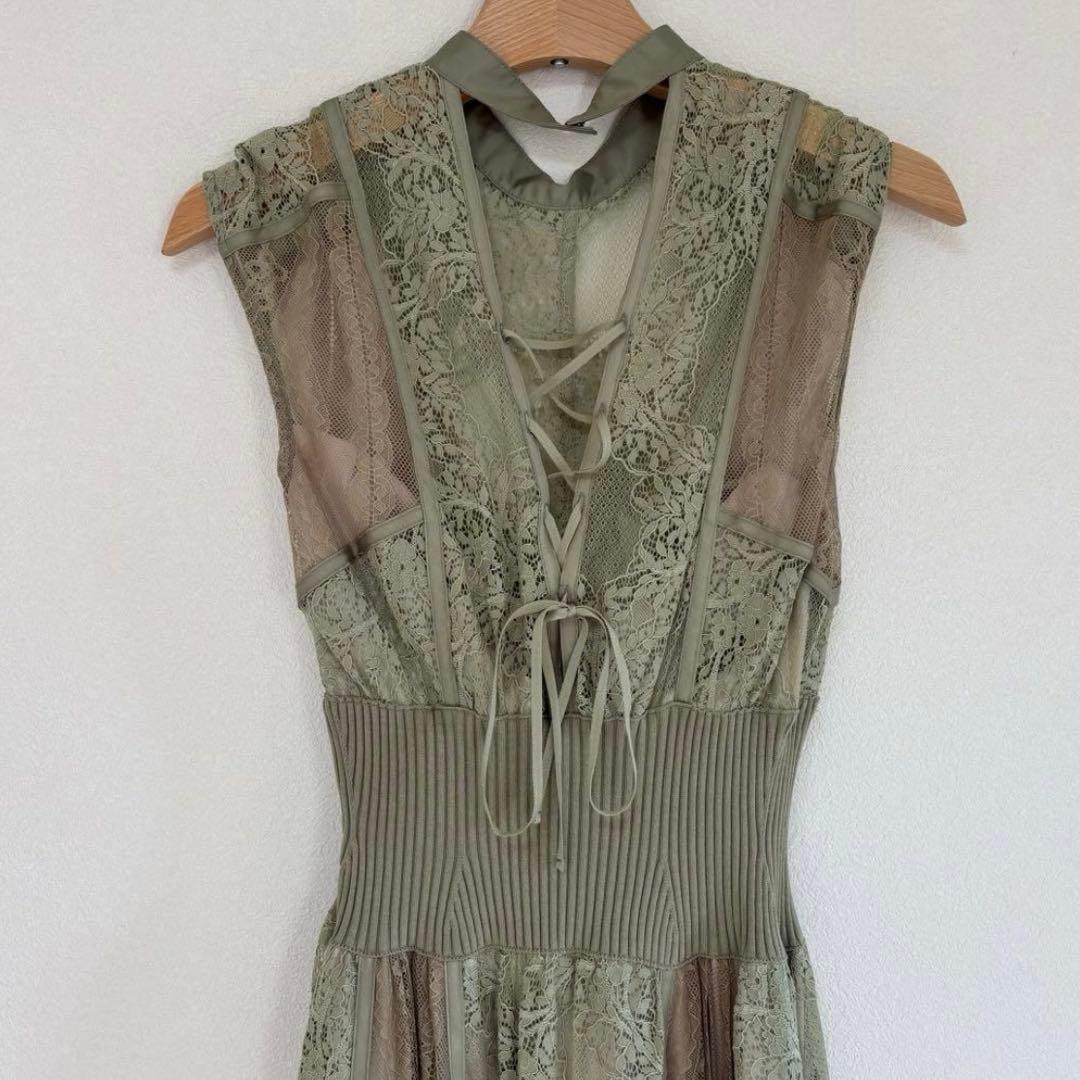 SNIDEL スィッチングレースドレス ミント S ワンピース　結婚式