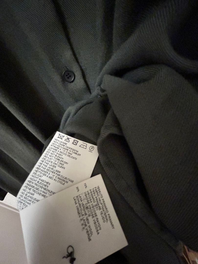 美品　MM6 Maison Margiela カーキ 長袖シャツ S ウール混