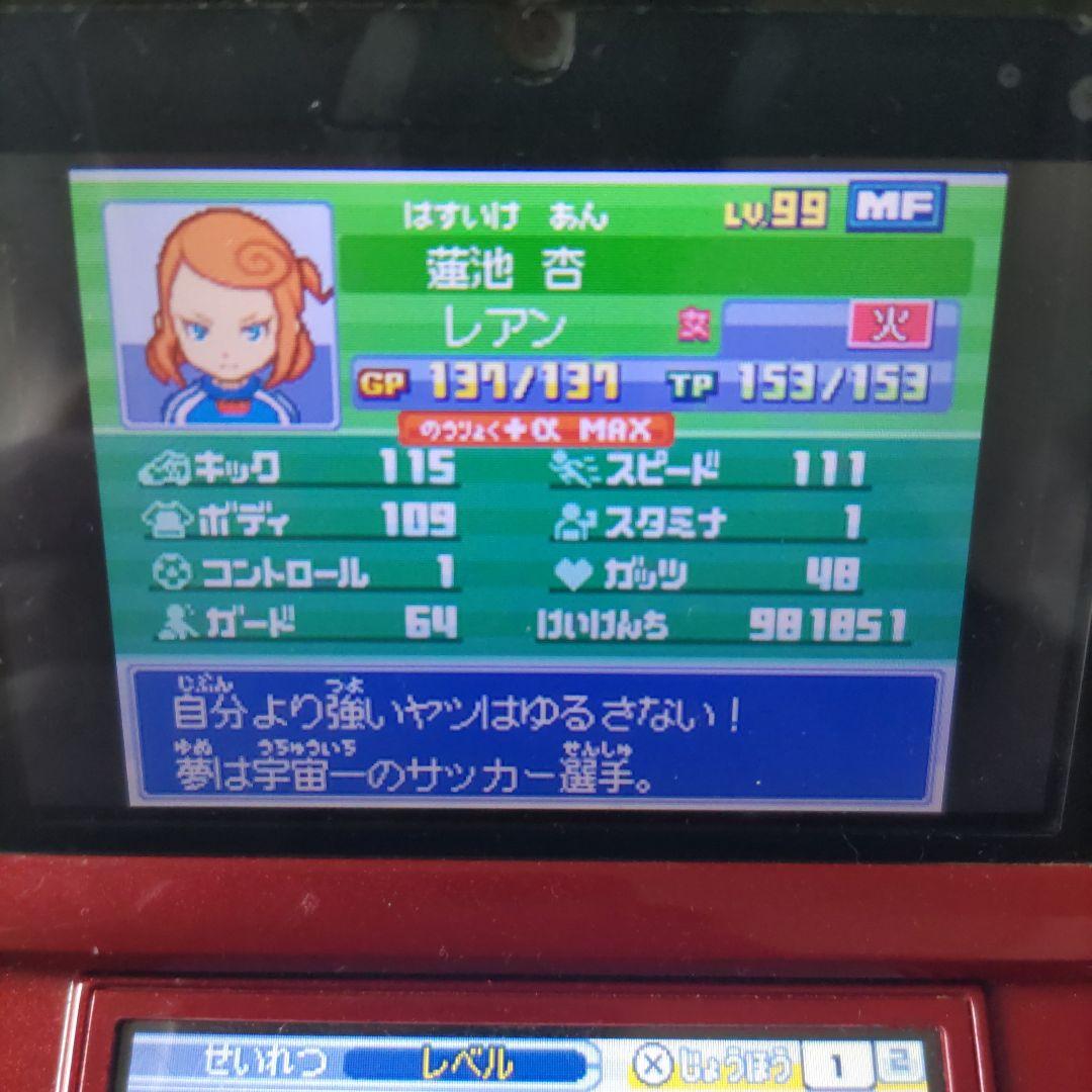 イナズマイレブン3 世界への挑戦!! ジ・オーガ　極限育成済み