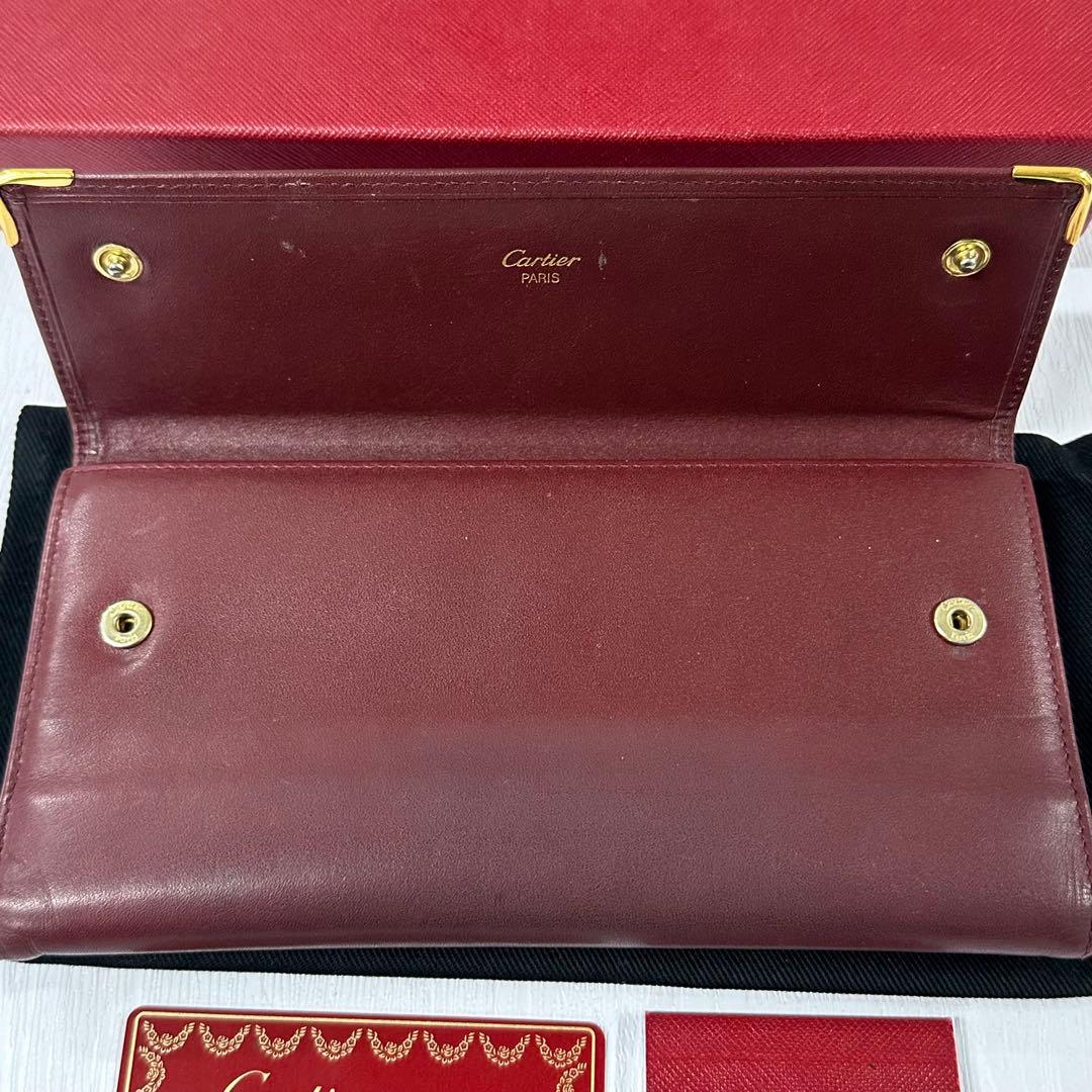 新品同様‼️ カルティエ　Cartier 財布　長財布　マストライン　ボルドー
