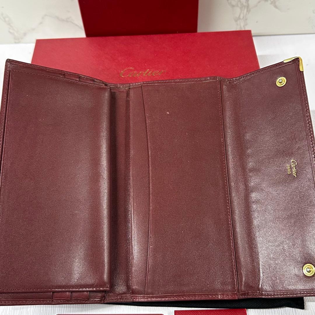 新品同様‼️ カルティエ　Cartier 財布　長財布　マストライン　ボルドー