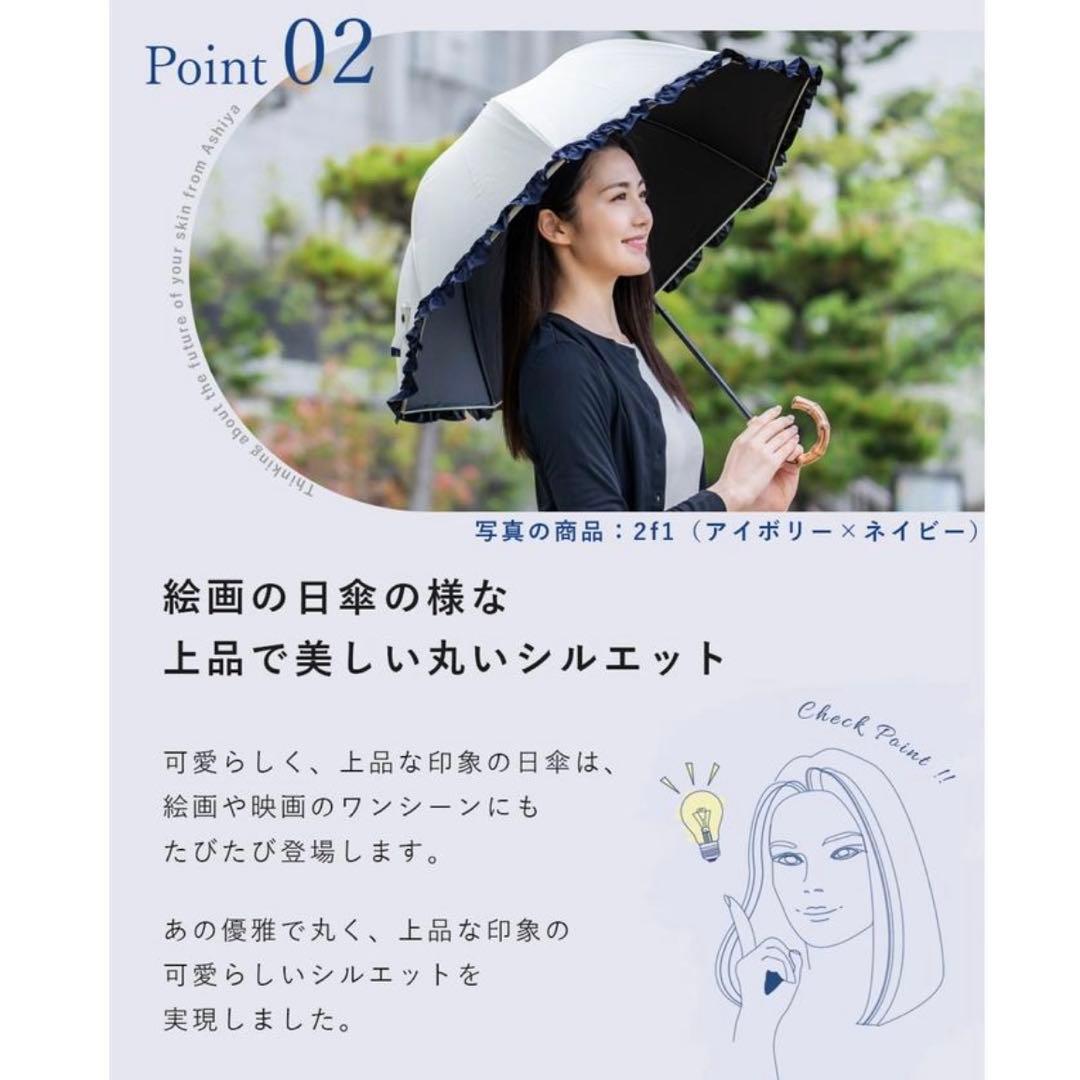 芦屋ロサブラン　日傘　完全遮光　晴雨兼用　フリル　ショートサイズ　50cm