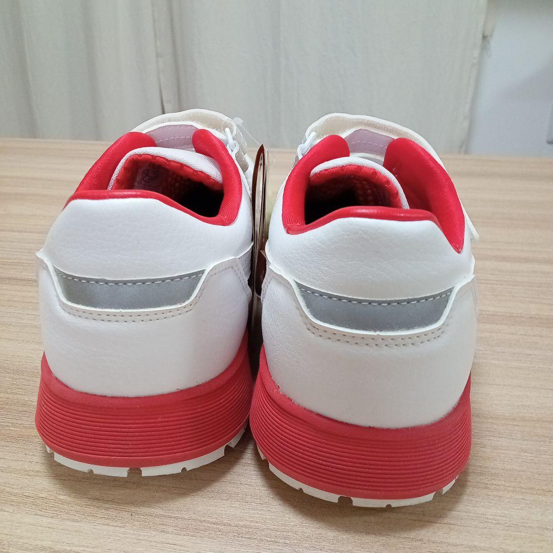 【新品】asics 安全靴 ホワイト/レッド ベルクロ