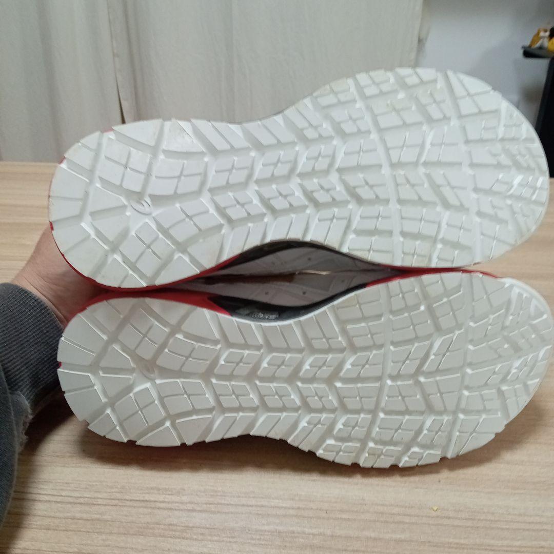 【新品】asics 安全靴 ホワイト/レッド ベルクロ