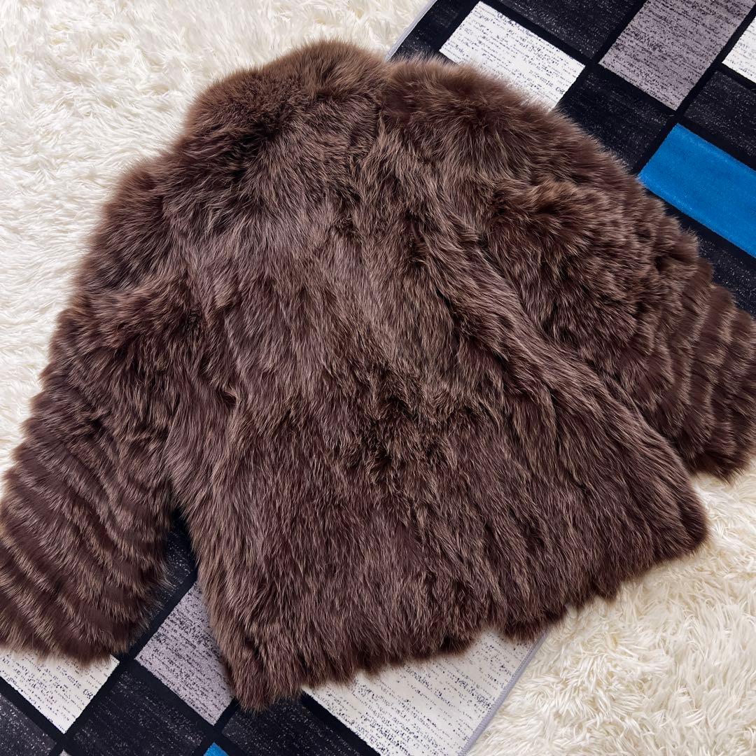 肉厚 ボリューム◎ ブルーフォックス 染め コート 9号 本毛皮 銀サガ