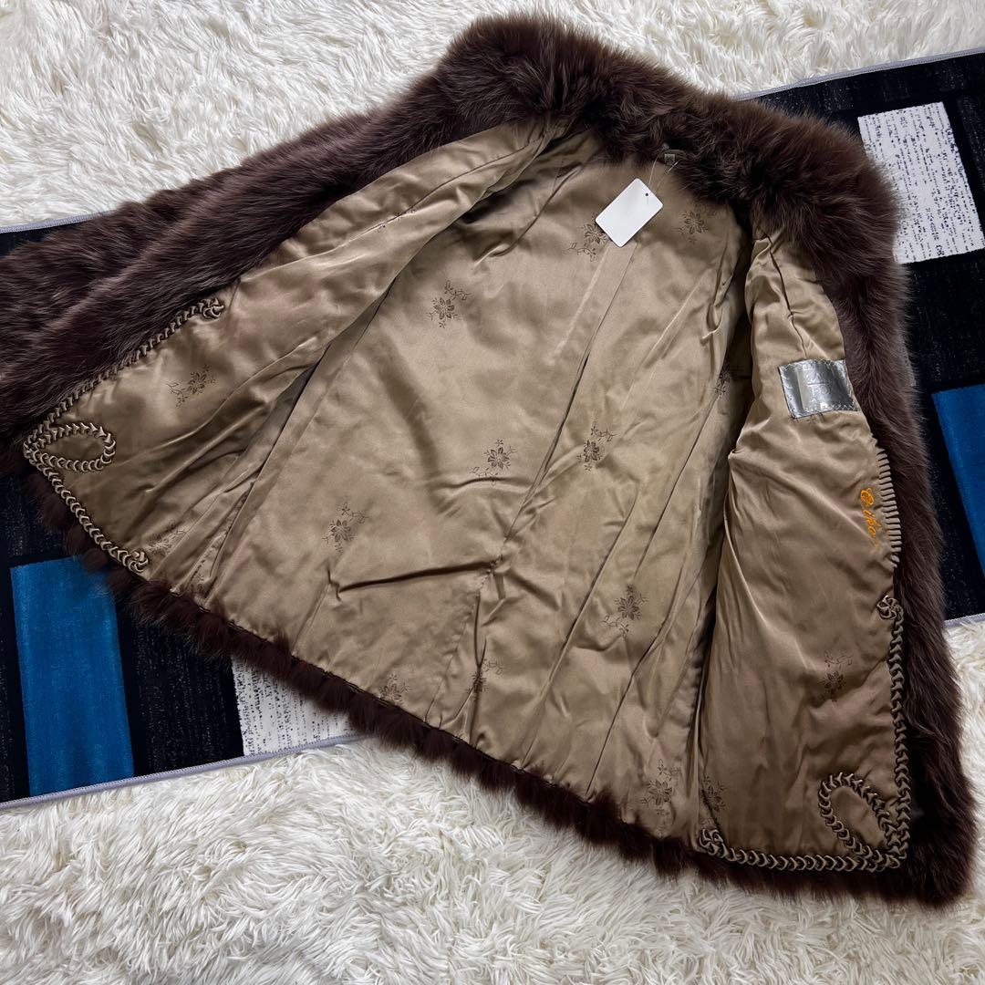 肉厚 ボリューム◎ ブルーフォックス 染め コート 9号 本毛皮 銀サガ