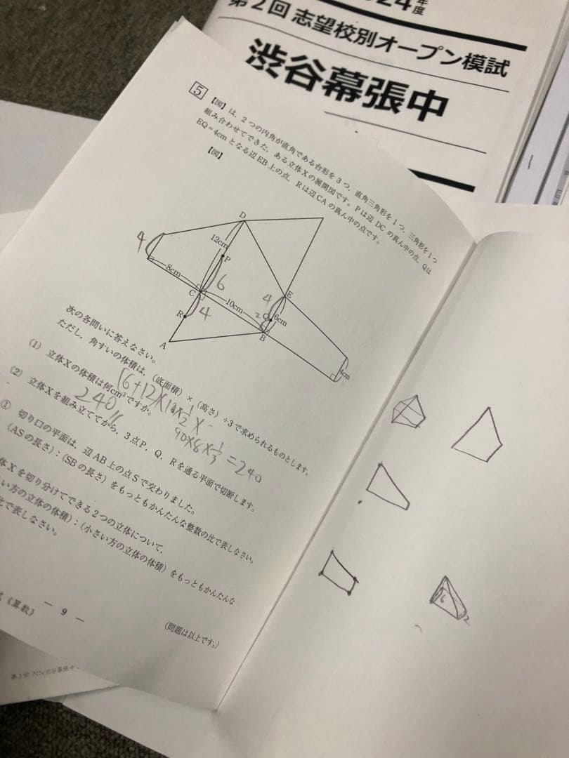 早稲田アカデミー他　志望校別オープン模試　渋谷幕張中　計8回　2025年受験