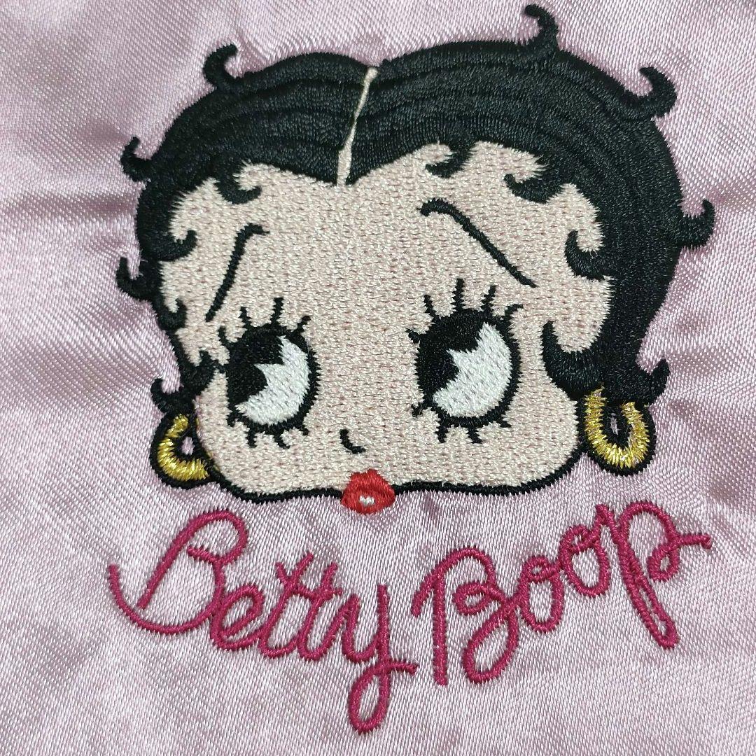 希少 ベティーブープ 刺繍 M スカジャン 別珍 ピンク バイク ベティちゃん