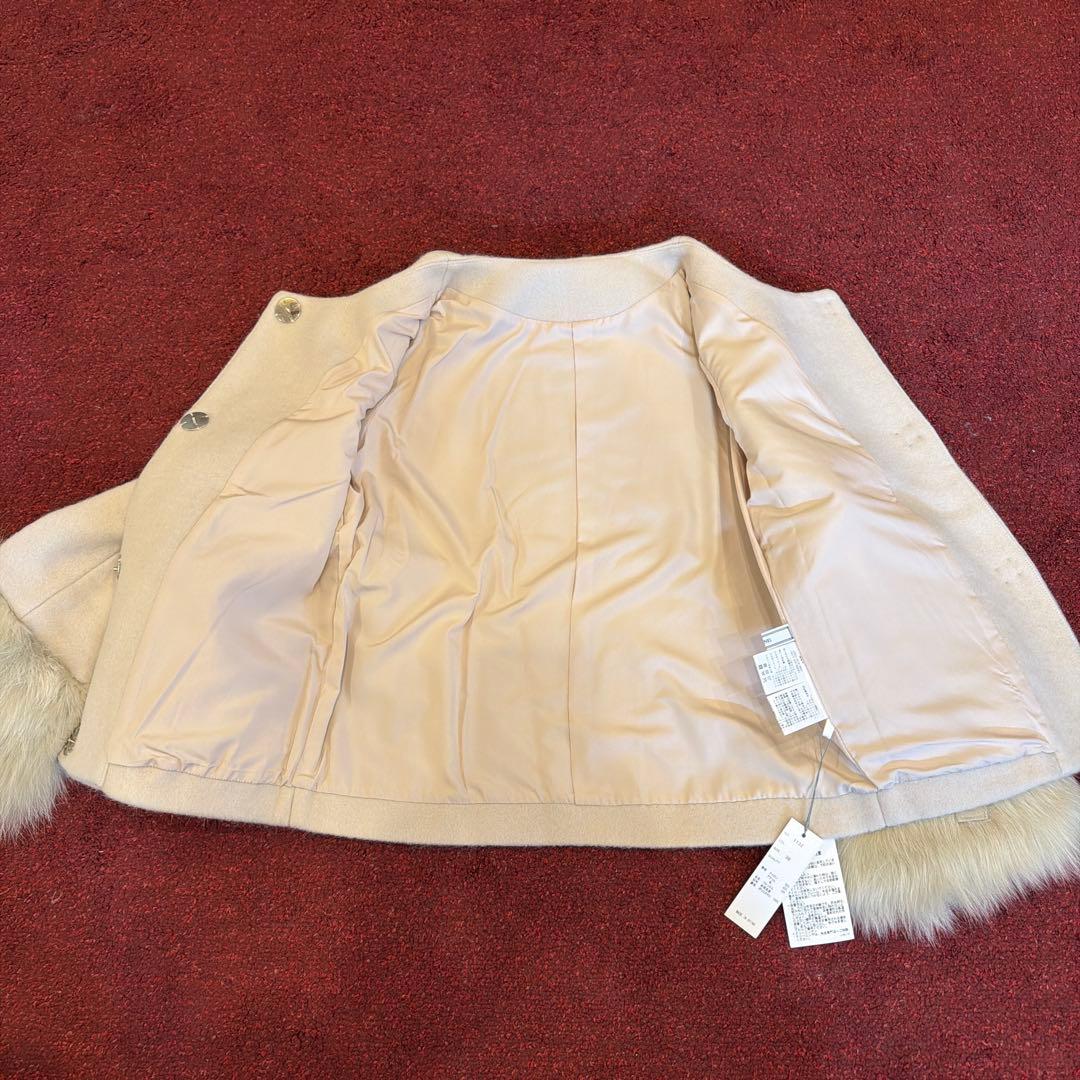 【値下げ交渉可】 FENNELフェンネルリボン袖ファーアクセントショートコート