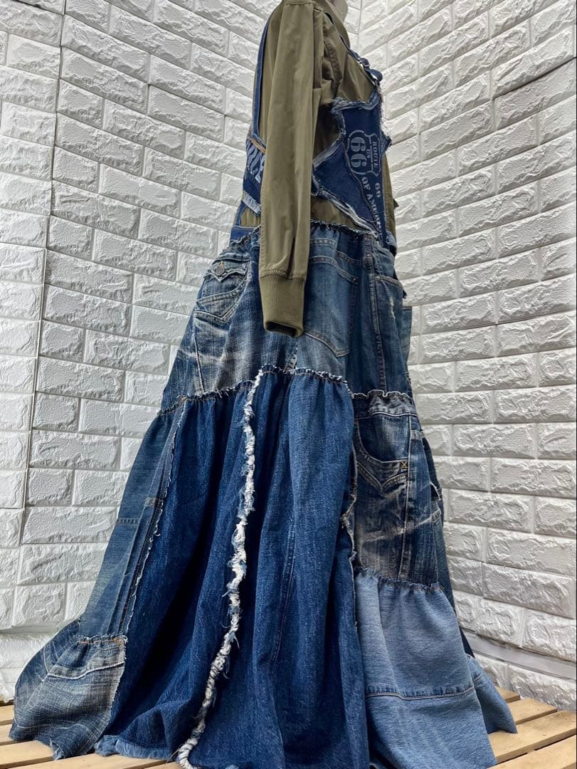 リメイクデニム　MA-1ジャケットワンピースコート