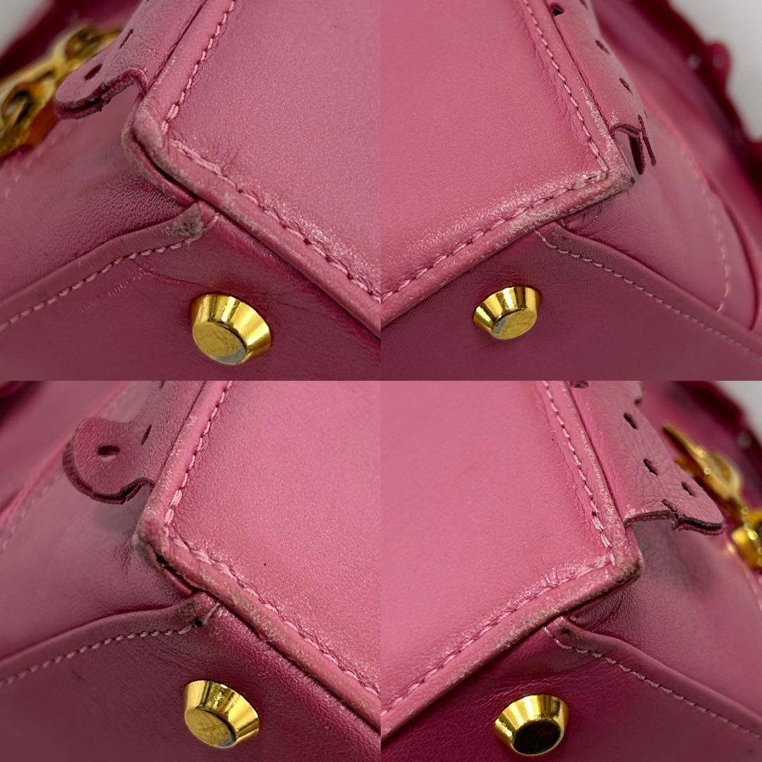 【美品】ヴィヴィアンウエストウッド トートバッグ フリル レザー オーブ ピンク