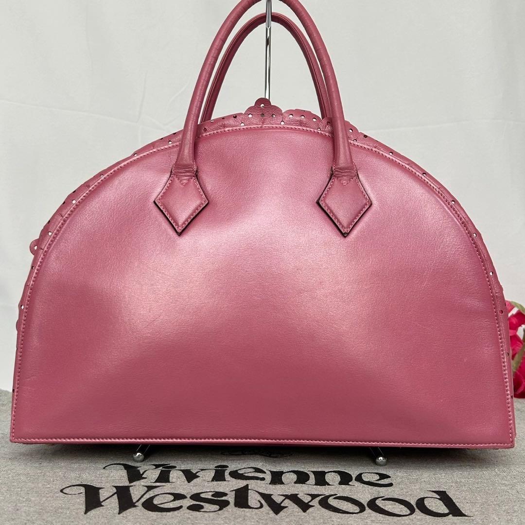 【美品】ヴィヴィアンウエストウッド トートバッグ フリル レザー オーブ ピンク