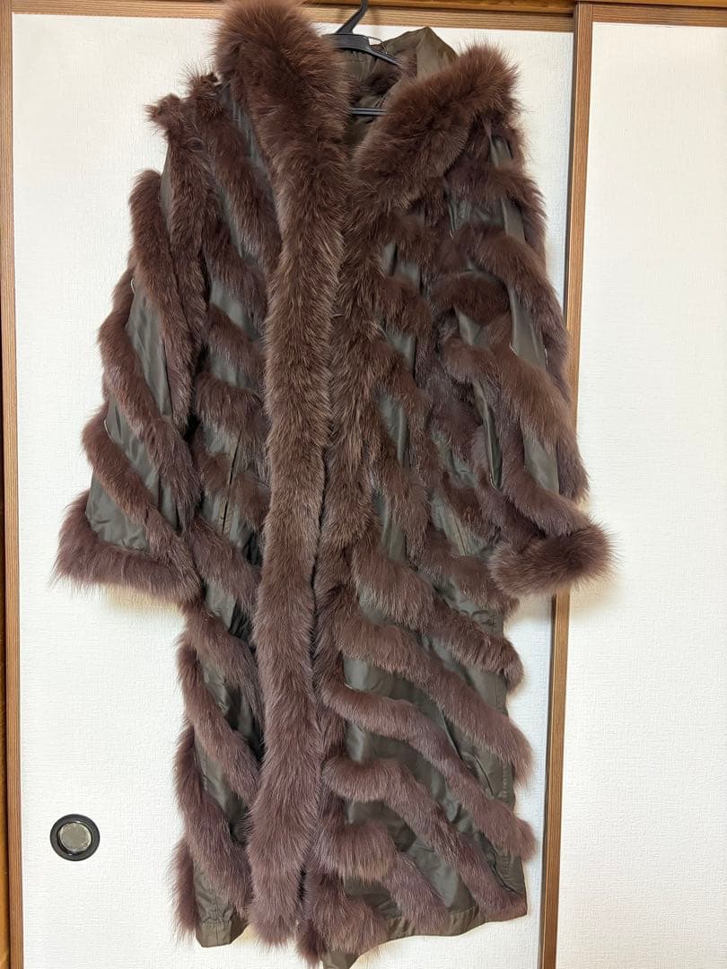 vie orne シルク100% フォックスファーコート リバーシブル定価12万