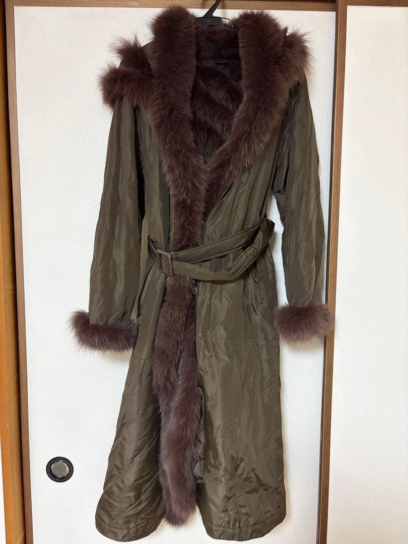 vie orne シルク100% フォックスファーコート リバーシブル定価12万