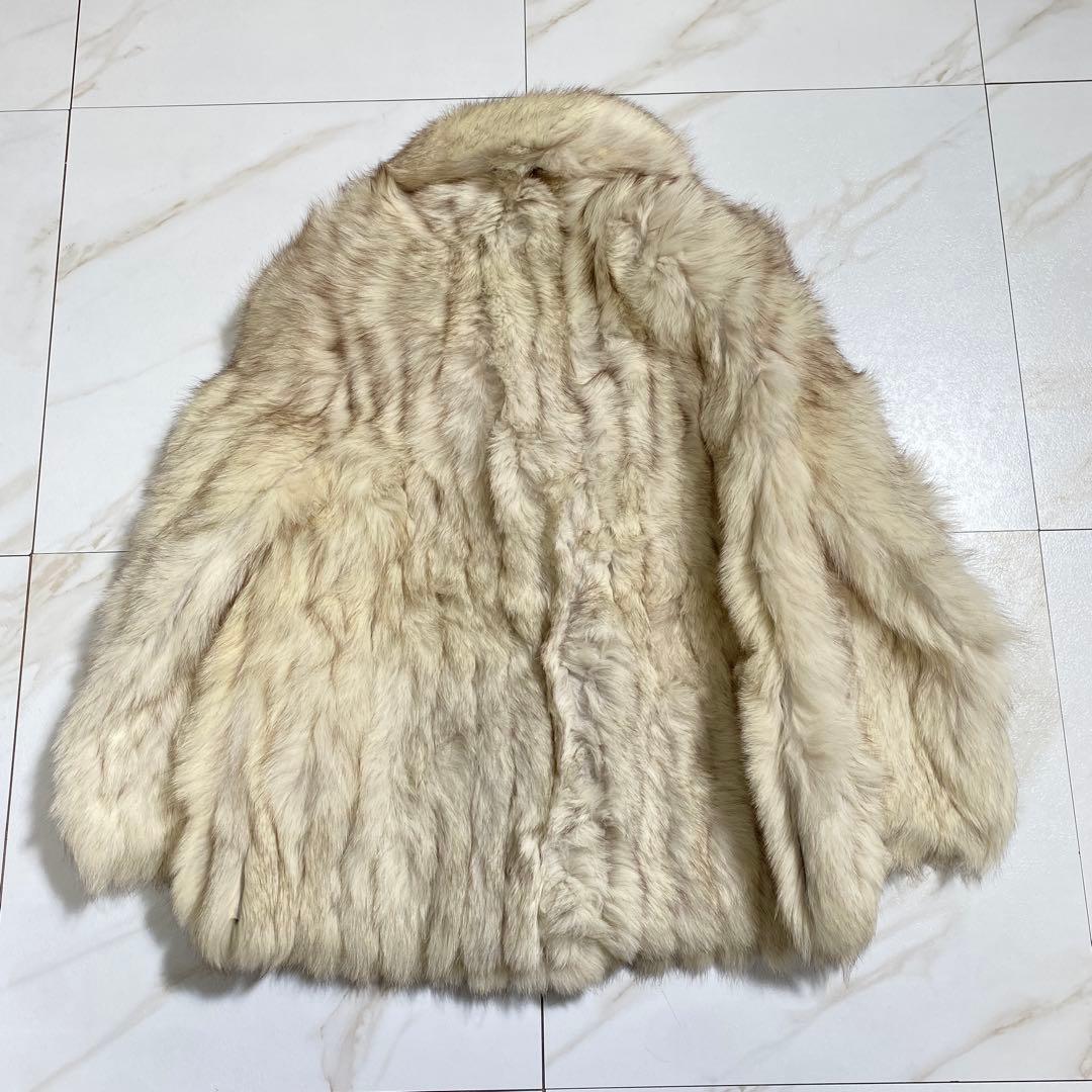 ヴィンテージ フォックスファーコート 肉厚 もこもこ 女優襟 入手困難 11