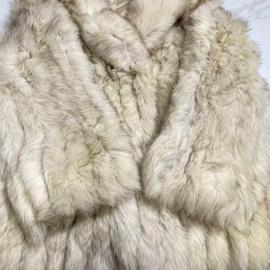 ヴィンテージ フォックスファーコート 肉厚 もこもこ 女優襟 入手困難 11