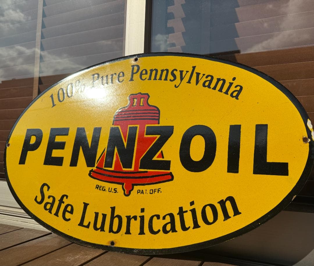 ペンズオイル PENNZOIL 看板 ビンテージ 76cm 世田谷ベース