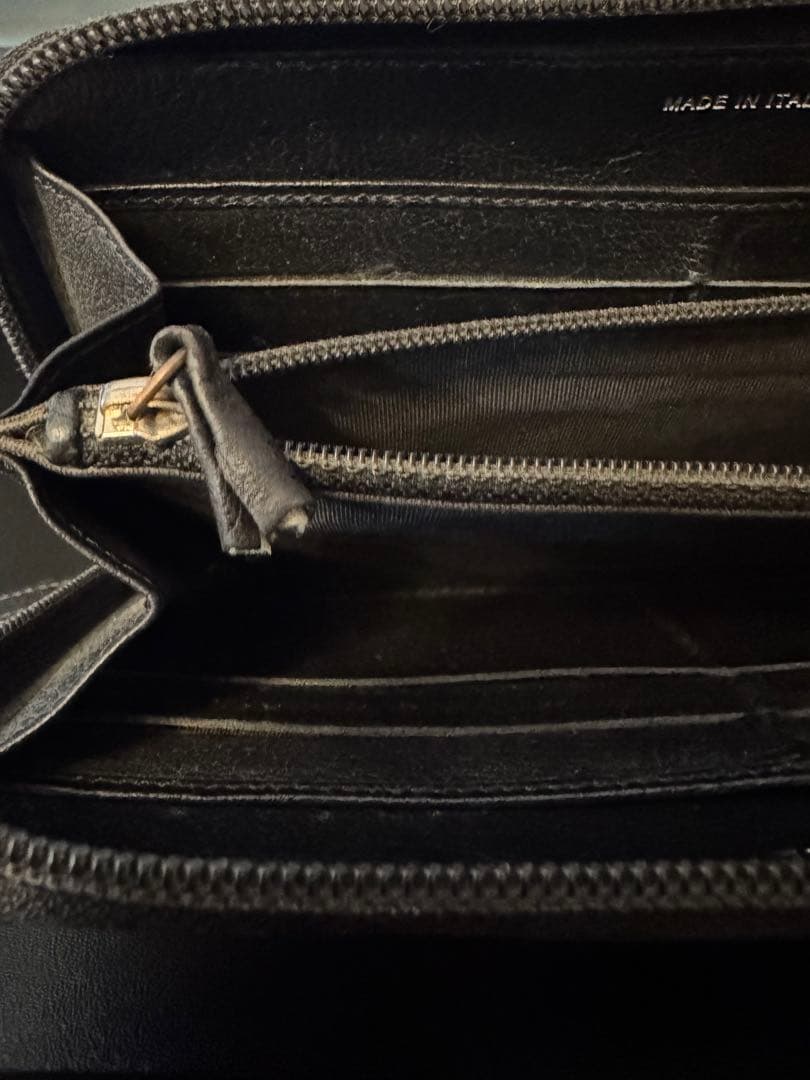 makotoシャネル カメリア ラウンドファスナー 長財布 ブラック