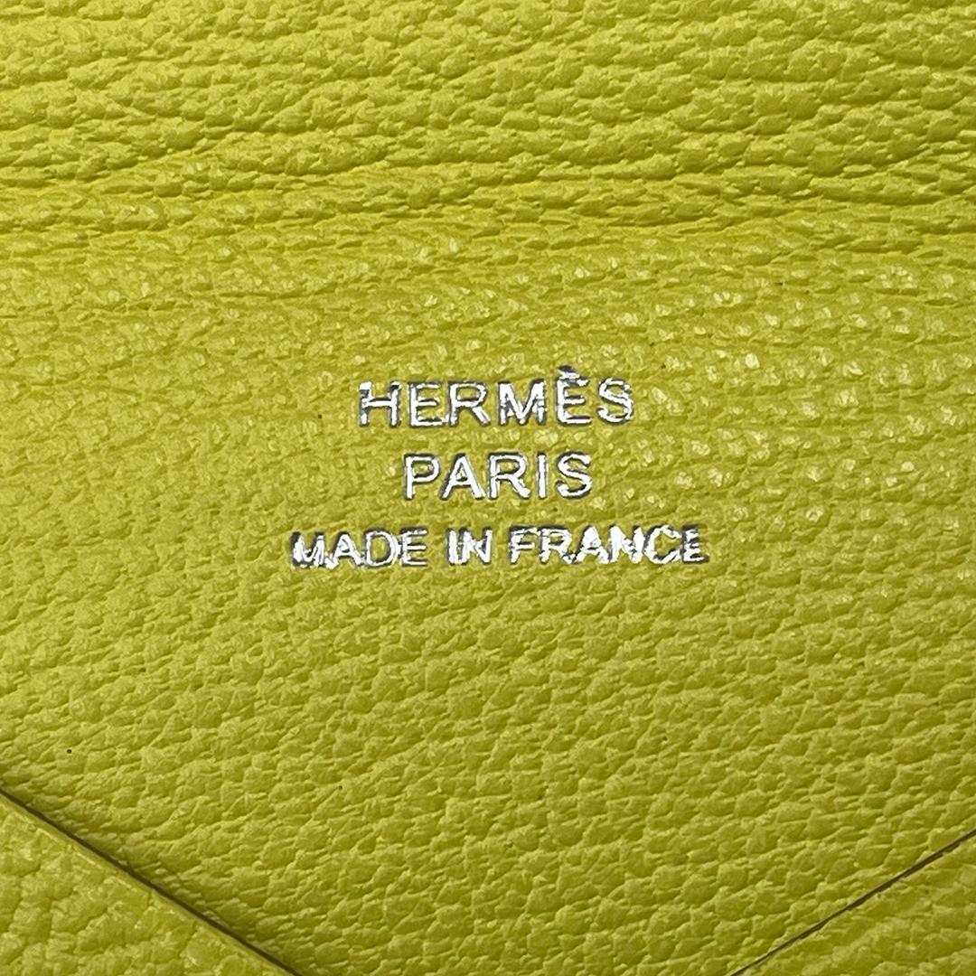 HERMES エルメス カルヴィ イエロー系 名刺入れ　カードケース フランス製