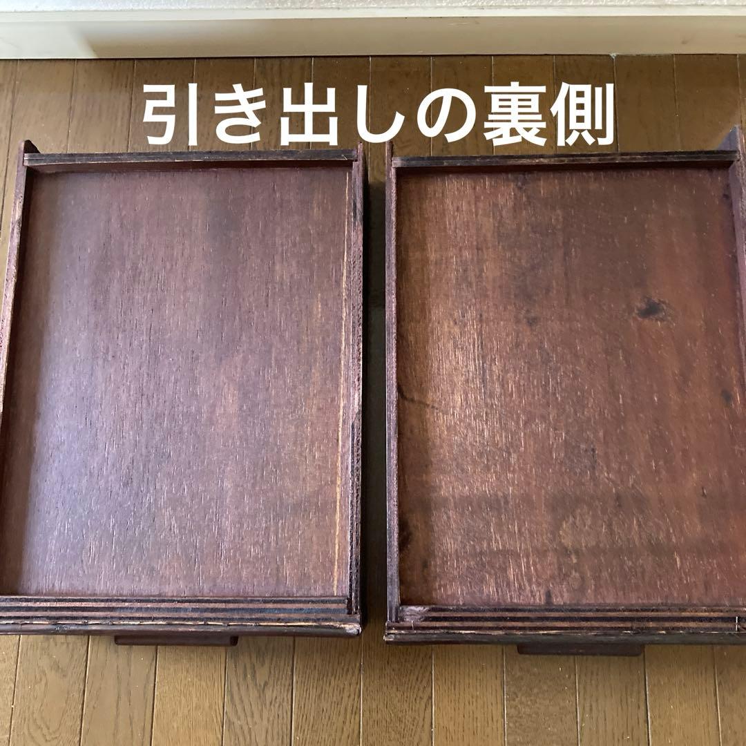 【只今お値引き中・希少品】天然木ラタン籐ワゴン】引き出し2個付き