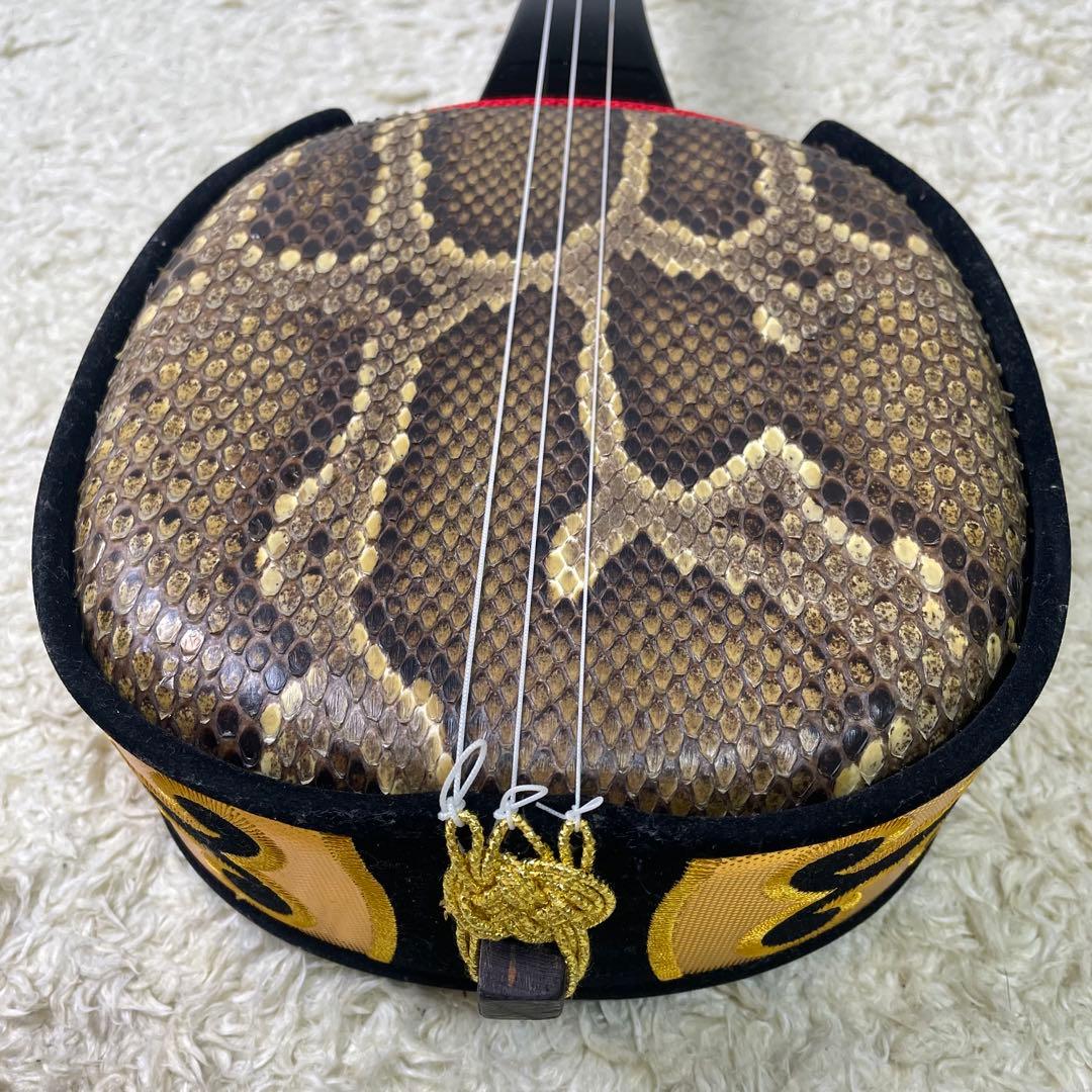 【美品】沖縄郷土楽器 三線 初心者セット　チューナー2wayセミハードケース付き