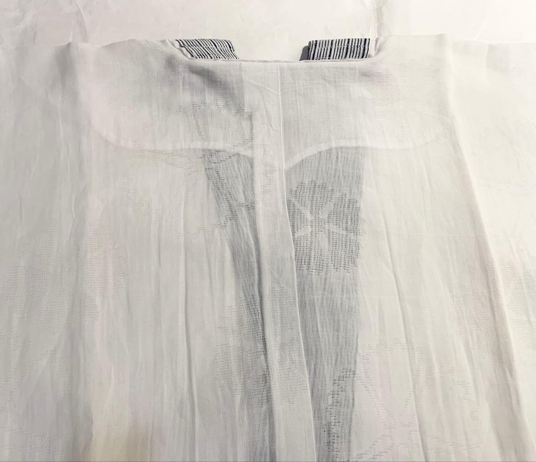 小千谷本麻紋紗　長襦袢　残布あり　裄63.5