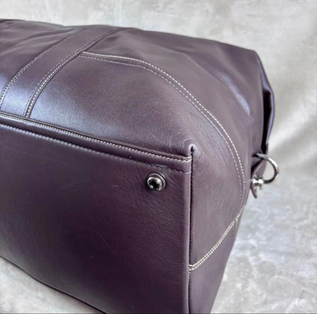 極美品　希少　廃盤モデル　COACH ボストンバッグ　本革レザー　ダークブラウン