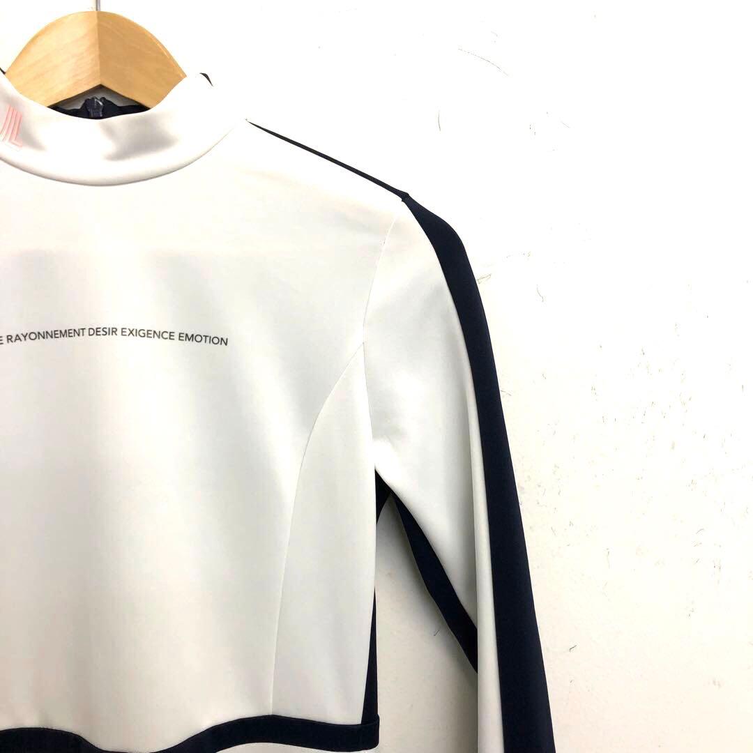 ランバンスポール　美品　スポーティーAラインワンピース　ホワイト/ネイビー　長袖