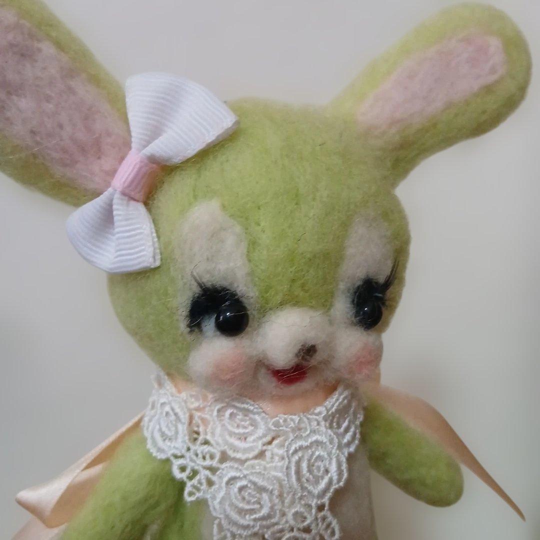 作家様　ウサギぬいぐるみ　羊毛フェルト　2体セット品