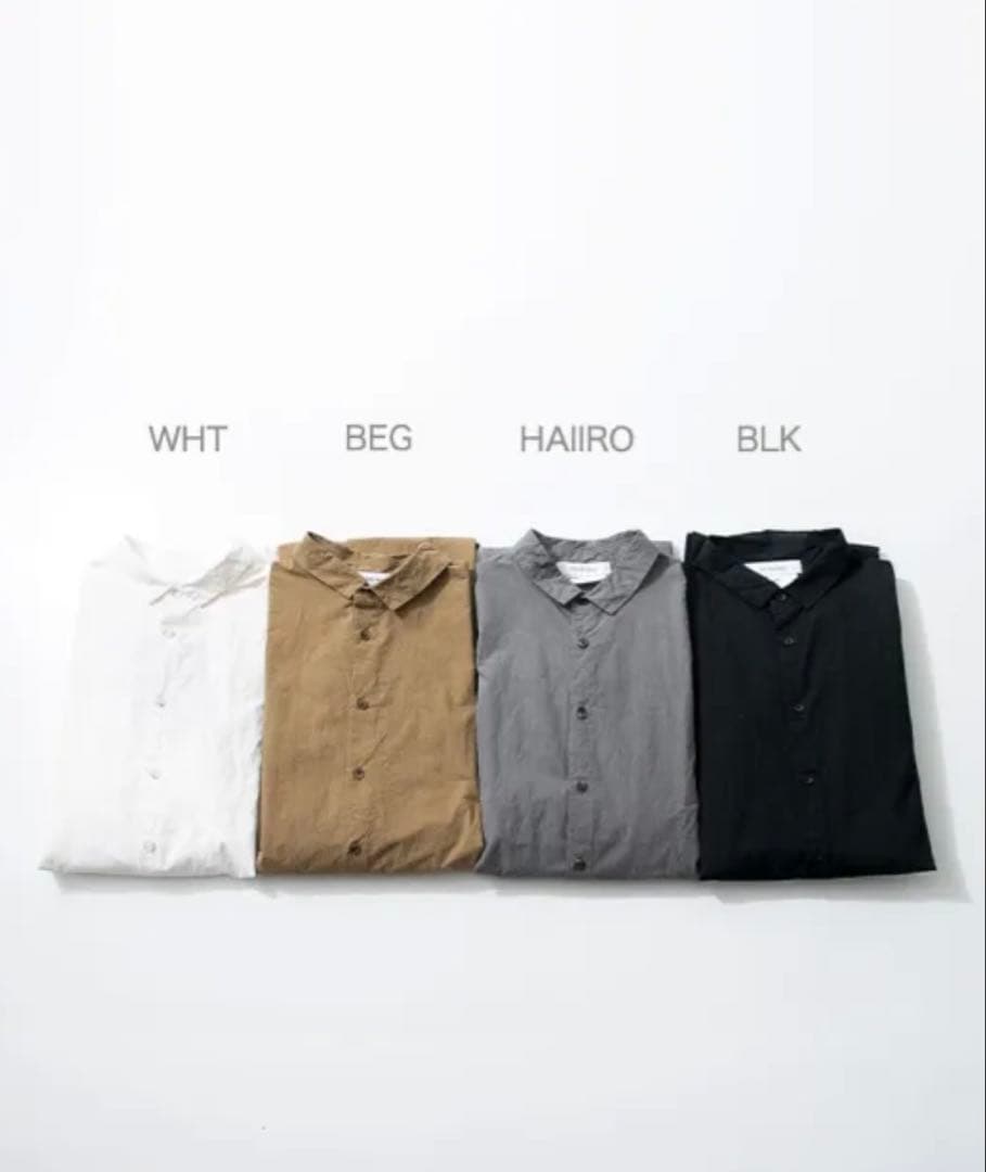 グレー シャツワンピース 長袖 Aライン