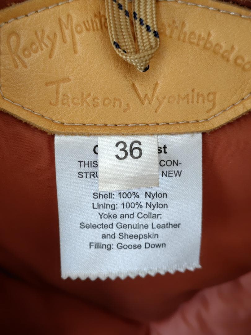 Rocky Mountain Featherbed ダウンベスト サイズ36