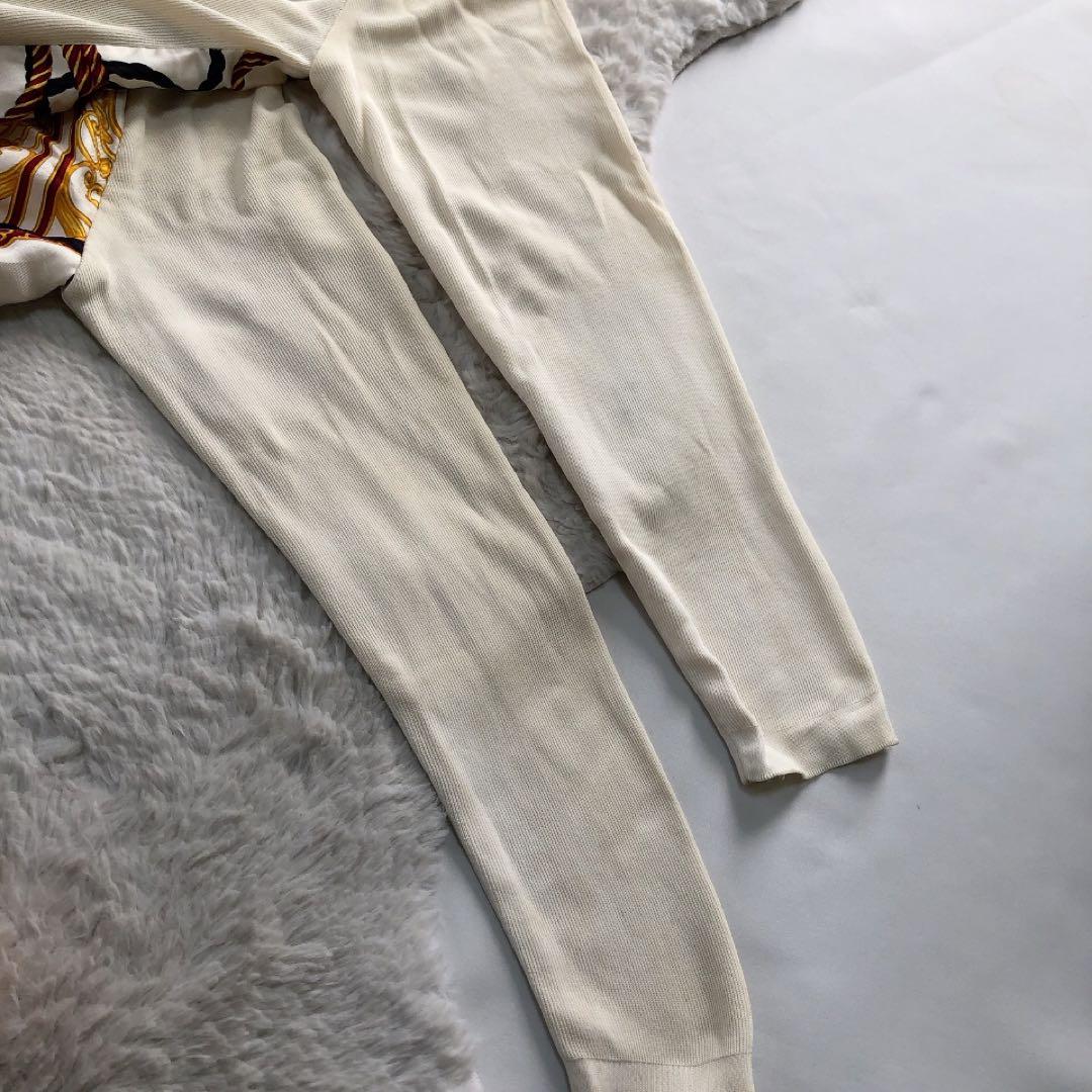 CELINE*セリーヌ　ヴィンテージカーディガン　ロープ柄　シルク100% 38