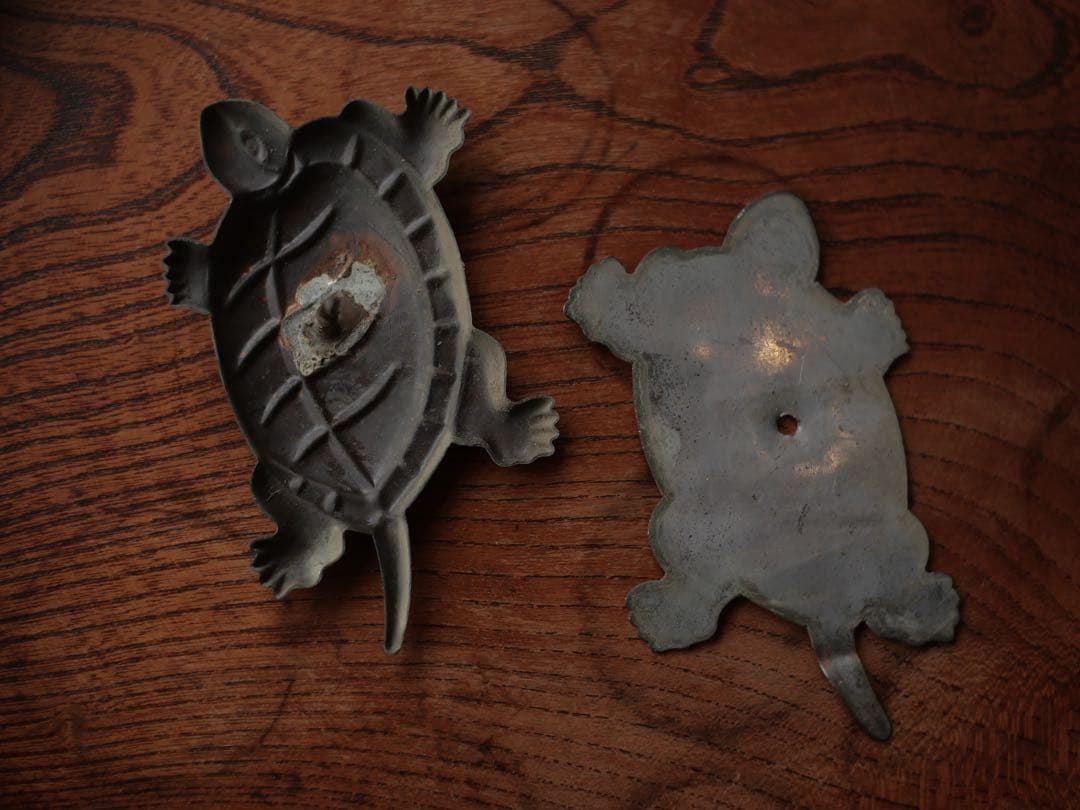 釘隠し　亀　銅　古民家　骨董　古美術　古家具　古道具　アンティーク　昭和レトロ