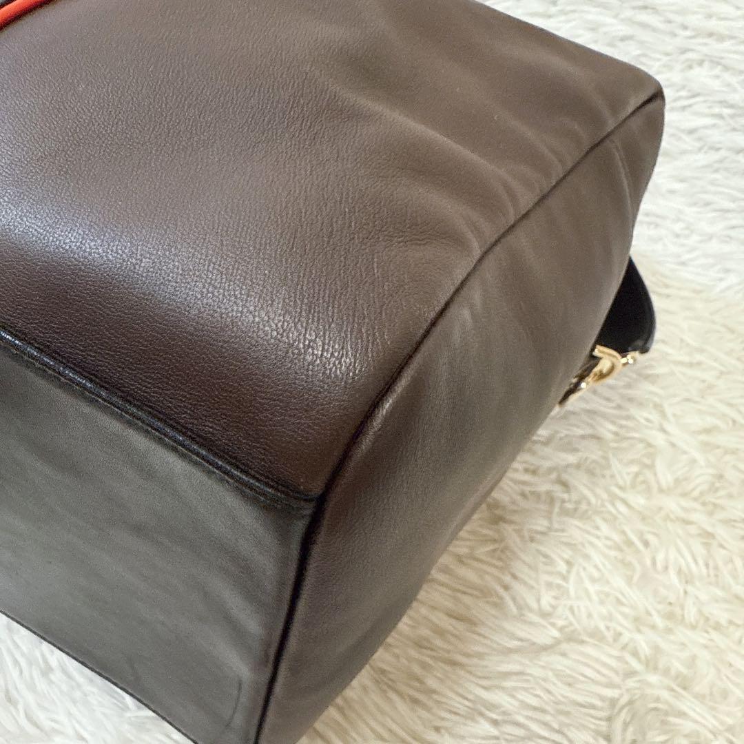 【美品】 Paul Smith ボストンバッグ オールレザー 2way ブラウン