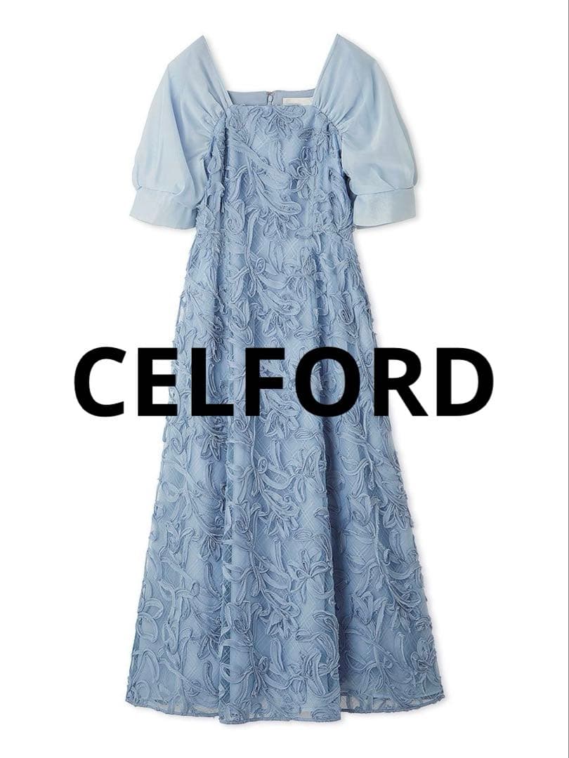 2025年CELFORD リリーエンブロイダリードレス　SAX 36 S