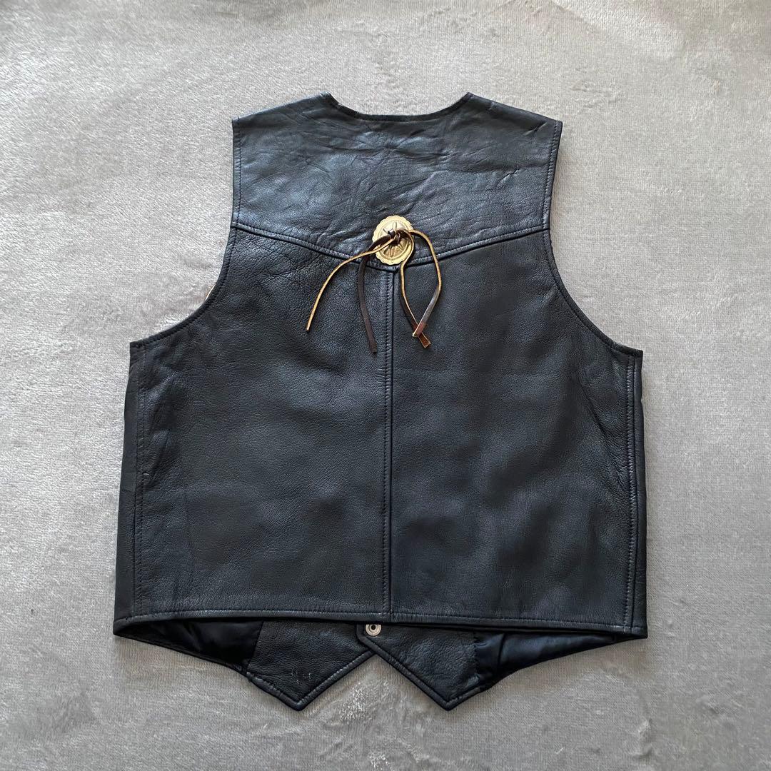 USA製 BRANDED GARMENTS 本革 レザーベスト コンチョ