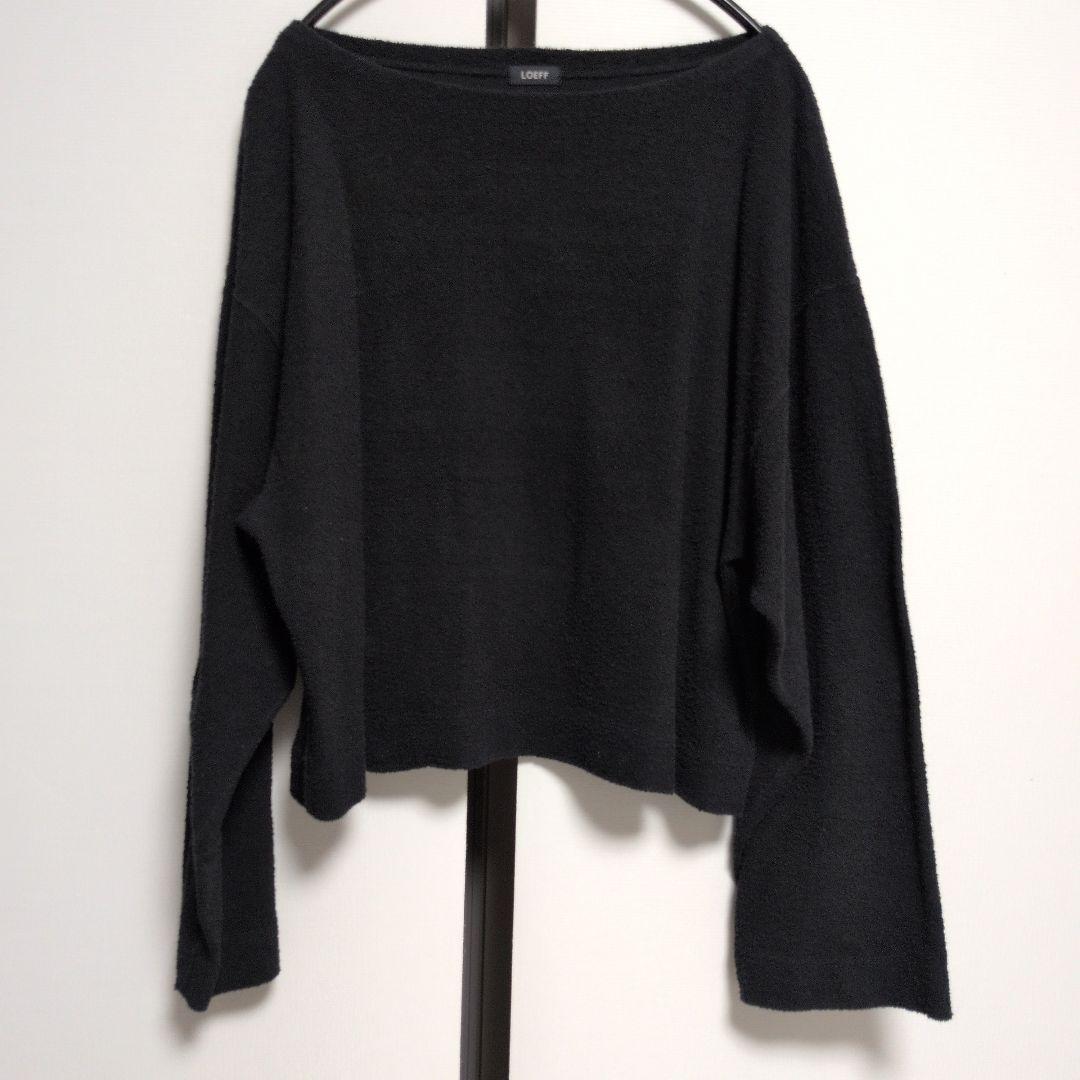 ＜LOEFF（ロエフ）＞ コットン パイル カットソー　黒　ブラック　金子綾