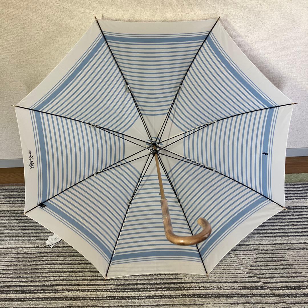 【未使用品】ポロラルフローレン ボーダー 長傘 ブルー 60cm