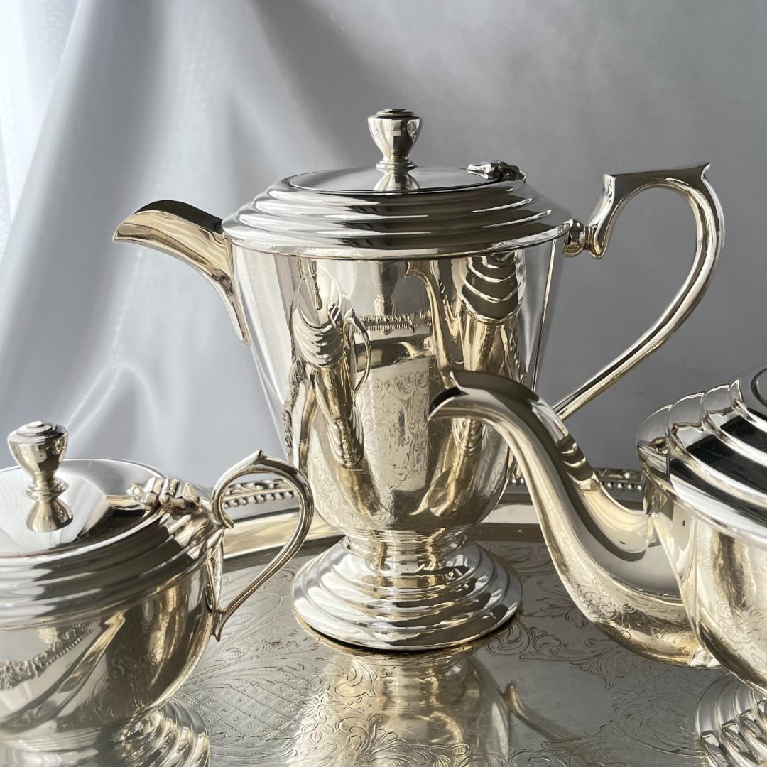 【SILCRAFT】 アール・デコ ティーサービス 4点 ティーポット