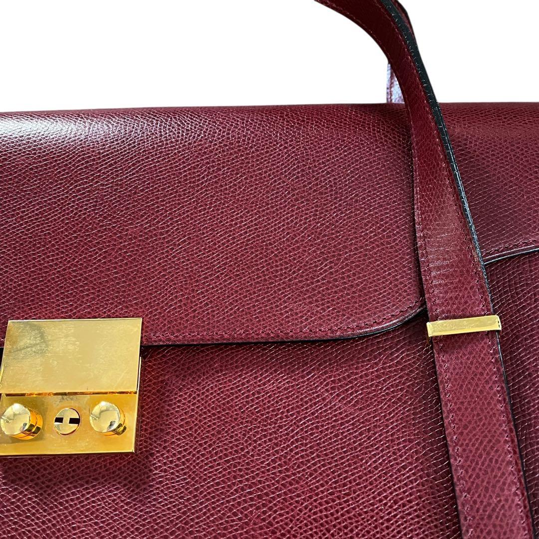 希少 美品級✨モラビト MORABITOビジネスバッグ 鍵付きバーガンディレザー